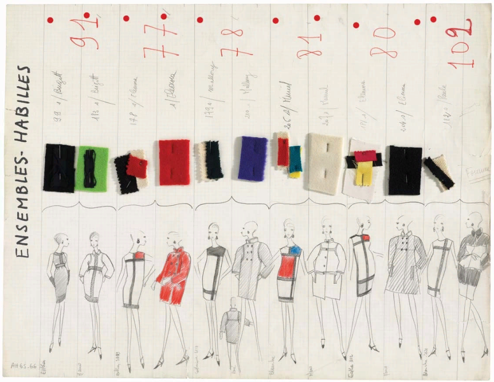 зарисовка Ив Сен-Лорана, 1965, Музей в Париже