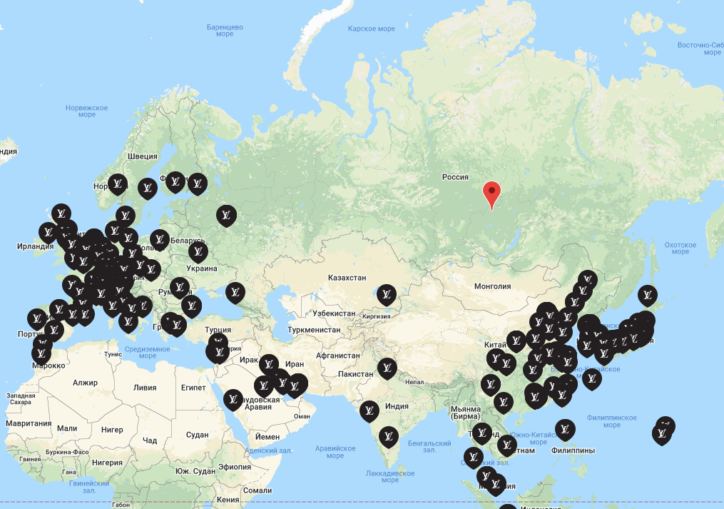 Карта официальных дилеров