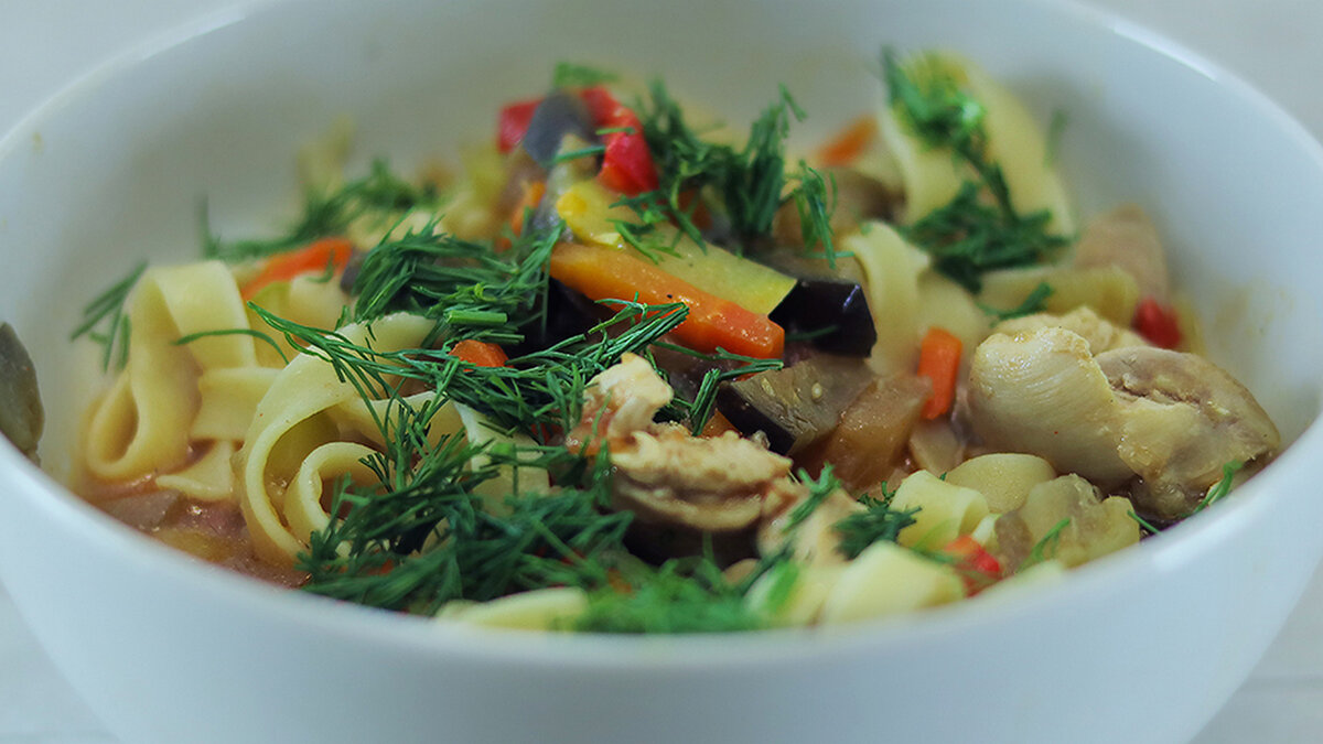 Лагман с курицей