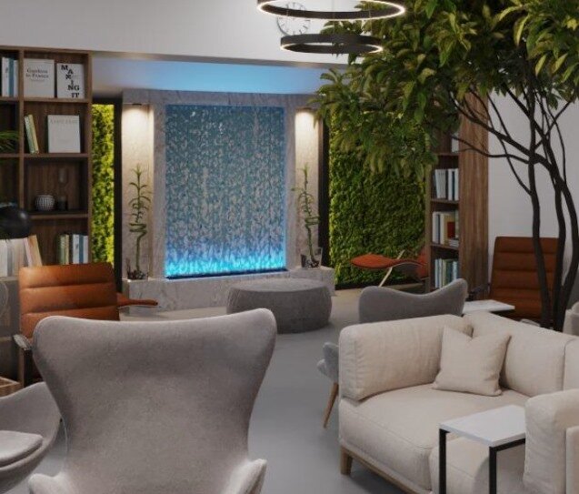 В интерьере