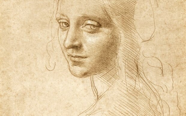 Карандашный набросок Леонард да Винчи