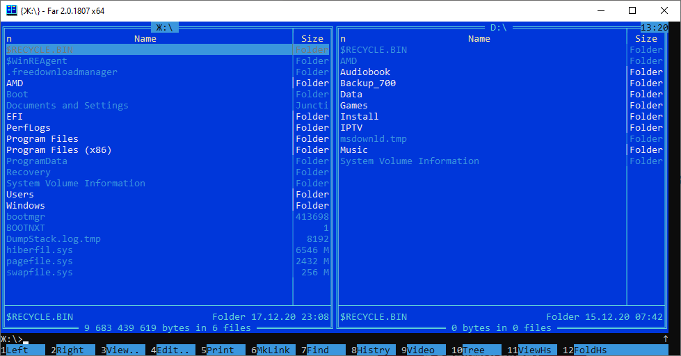 Диск Ж в FAR Manager