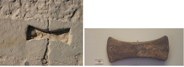 Форма стяжки слева, топор-лабрис справа. Коллаж автора. Набор фото из открытых источников