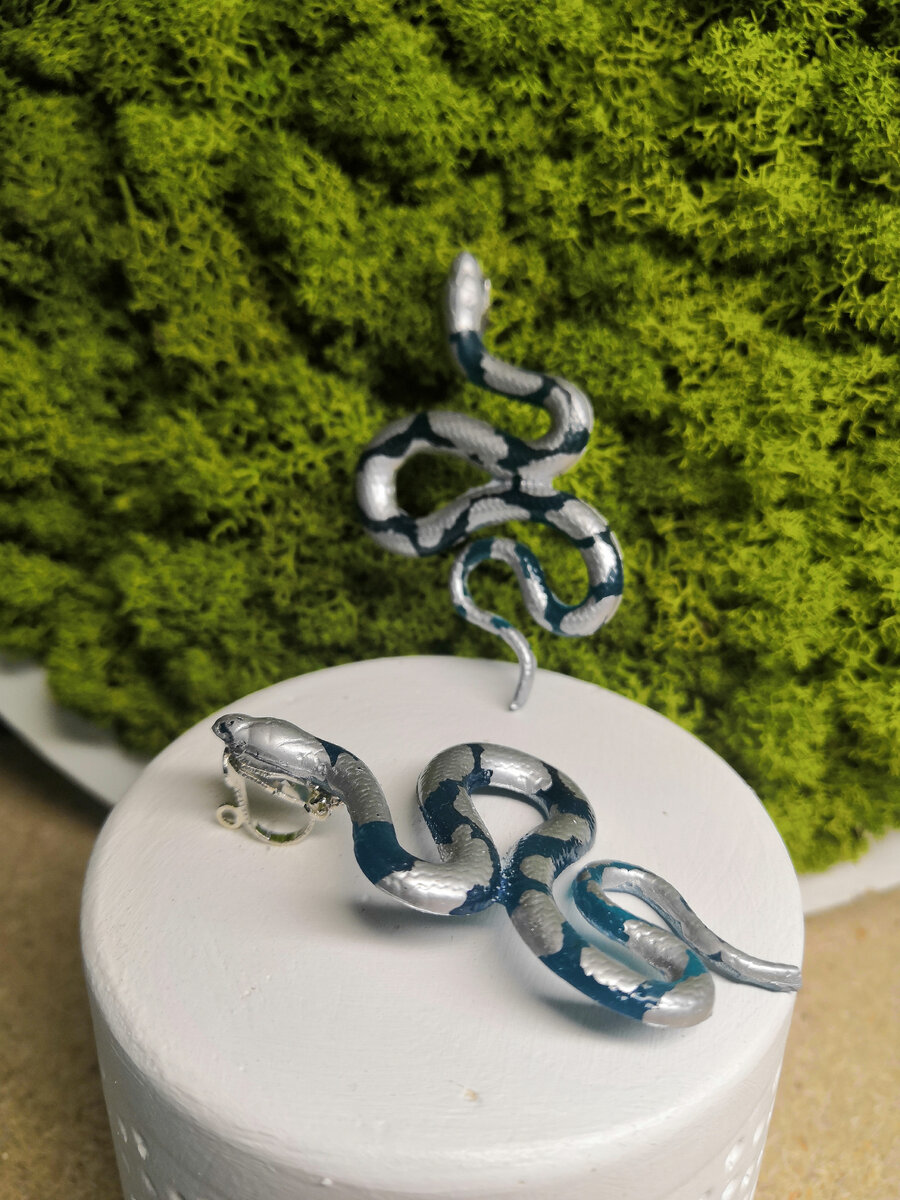 Серьги-клипсы "Змейки" 