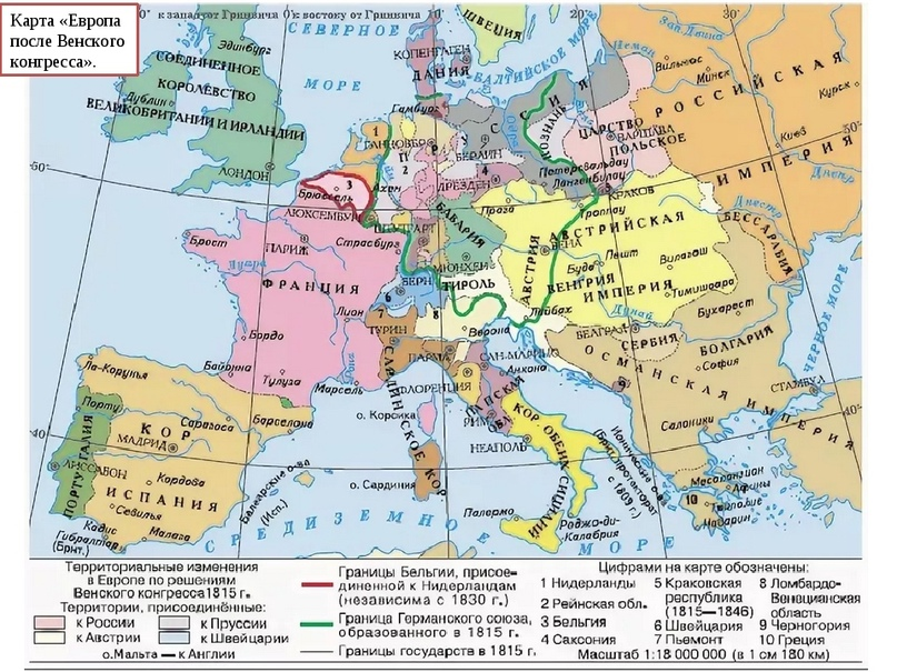 Венский конгресс таблица по истории 9