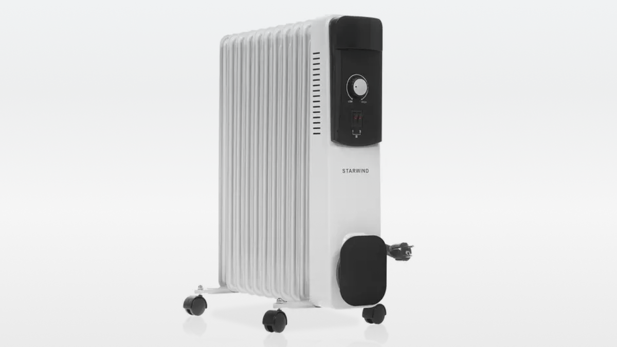 Радиатор масляный Starwind SHV4120, 2500Вт (черно-белый), сайт itogo.ru