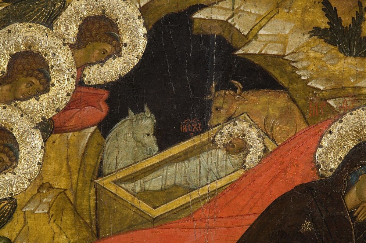 Фрагмент иконы "Рождество Христово"