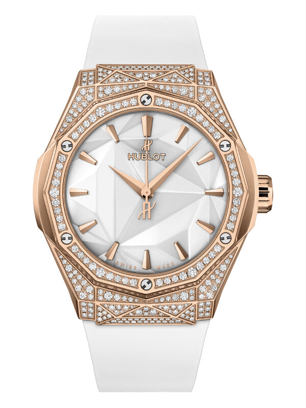 Часы Hublot Classic Fusion Orlinski King Gold White Pavé в 40 мм корпусе из розового золота с бриллиантами на корпусе 