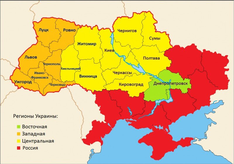 Карта западной украины географическая