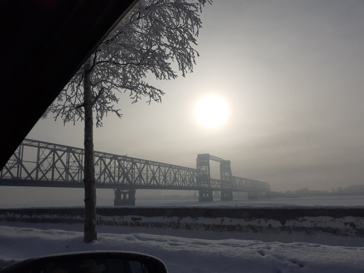 Железнодорожный мост, г. Архангельск (26.02.2023 г.)