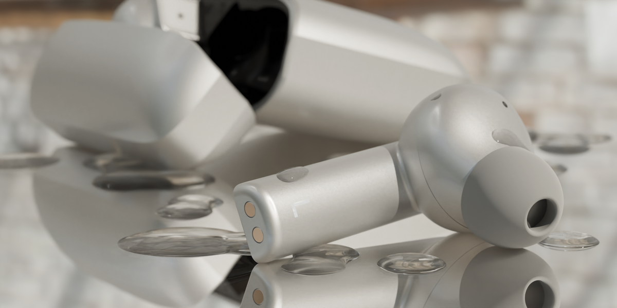 На фото беспроводные внутриканальные стереонаушники LYAMBDA True Wireless LTW15