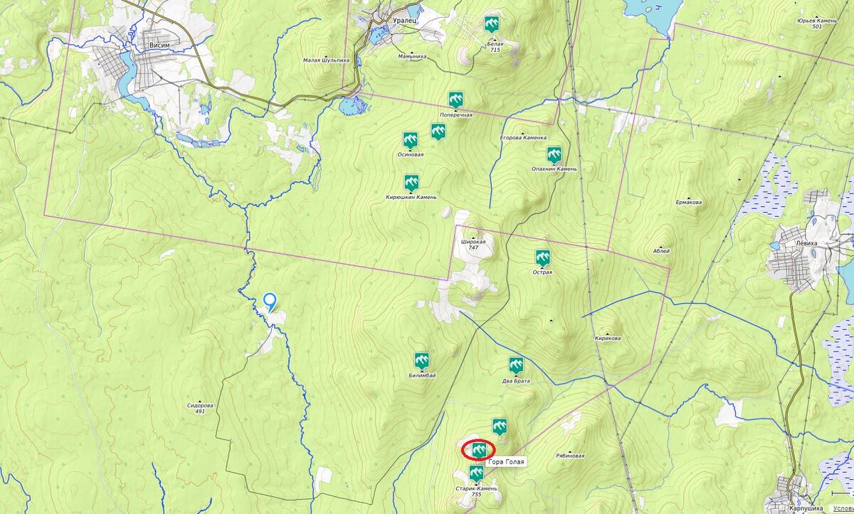 Висимский заповедник свердловской области карта