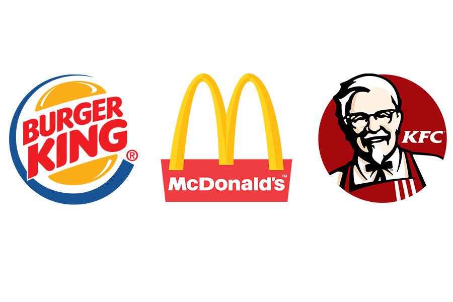 Mcdonald s kfc. Бургер Кинг и КФС логотипы. Логотип КФС И макдональдс. Макдональдс КФС бургер Кинг. Логотипы КФС макдональдс бургер Кинг.