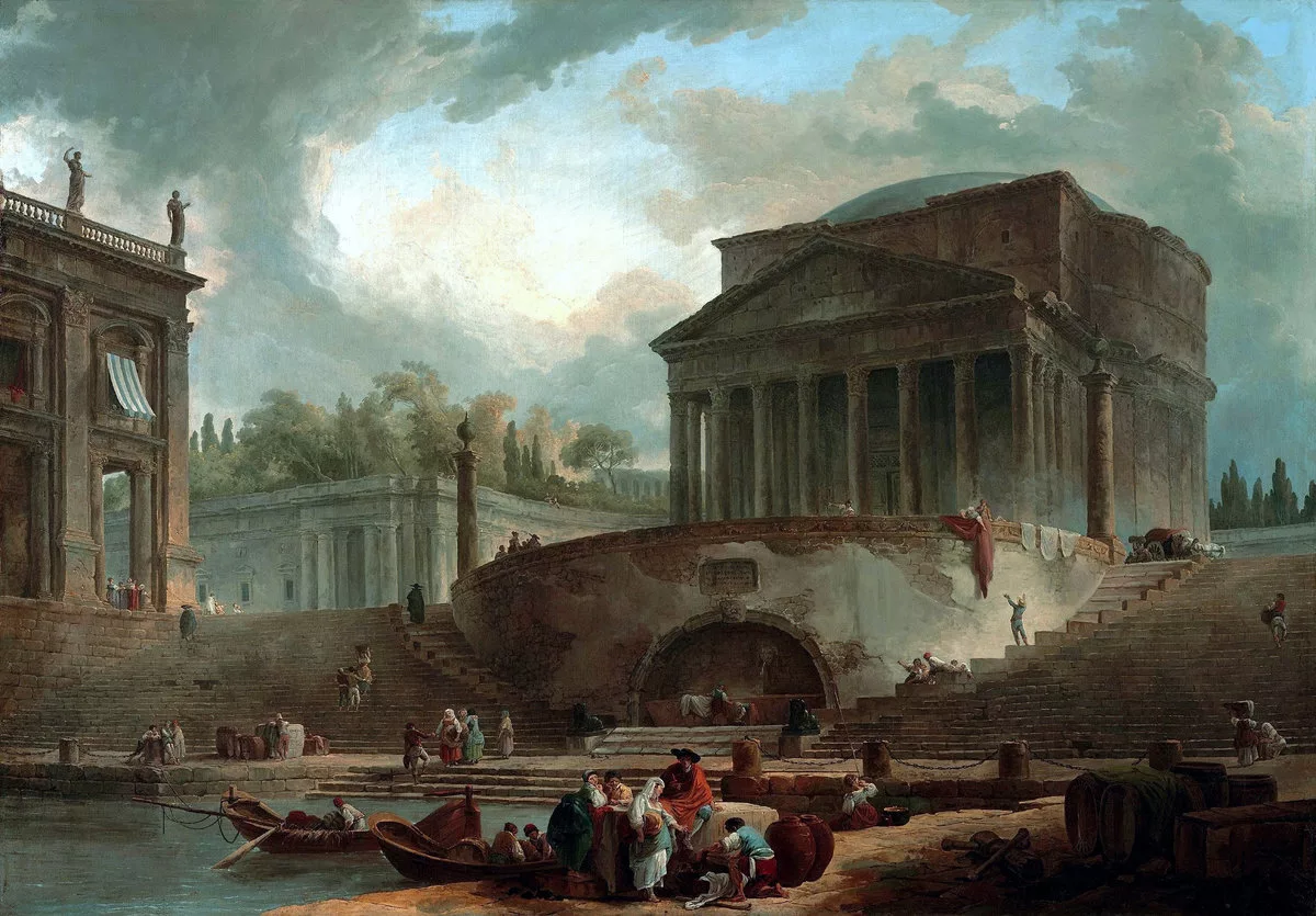 Классицизм античность. Гюбер Робер (Hubert Robert, 1733-1808, French). Юбер Робер художник. Юбер Робер (1733–1808). «Руины». Гюбер Робер древний Рим.
