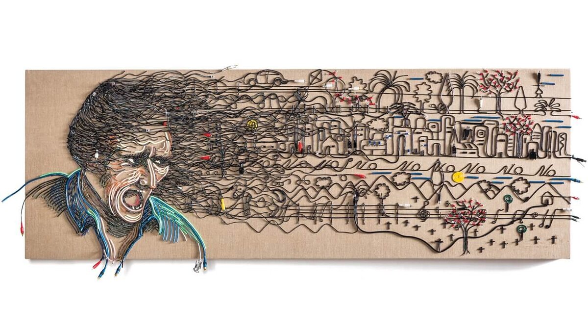 Картина из проводов "Воспоминания". Фото с сайта https://manualdousuario.net/