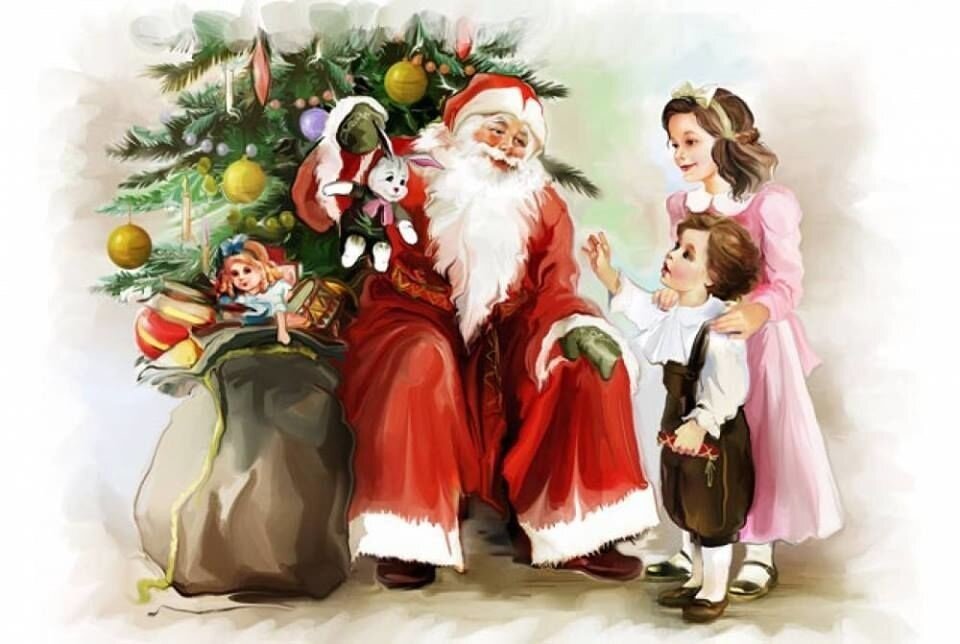 Гость наконец-то развязал свой мешок и достал оттуда большого пушистого зайца.-Это тебе, Настенька, зайцы передали!