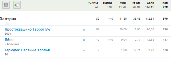 Вот так это выглядит при подсчете. Потом удалите, это ненужная информация, если не собираетесь съесть запеканку целиком на завтрак.
