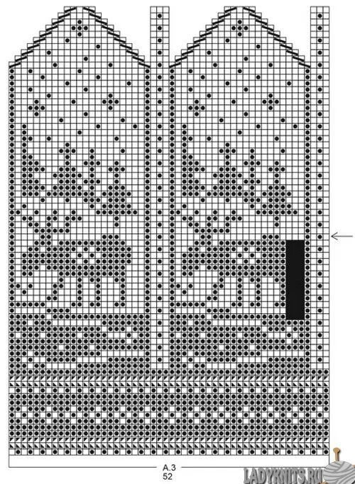 Схема орнамента для мужских варежек