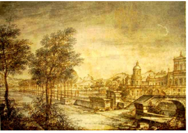 В. Баженов. Итальянский пейзаж. Рим. 1762-1764 гг. Источник http://venec.ulstu.ru/lib/disk/2017/253.pdf