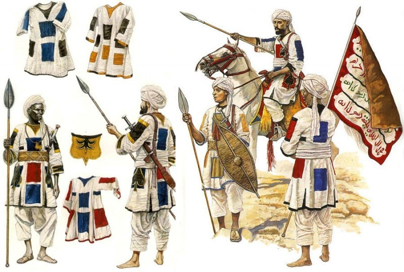 армия Махдийя, на форме лжезаплатки- как заплатки на одежде дервишей, являются знаками воинского отличия