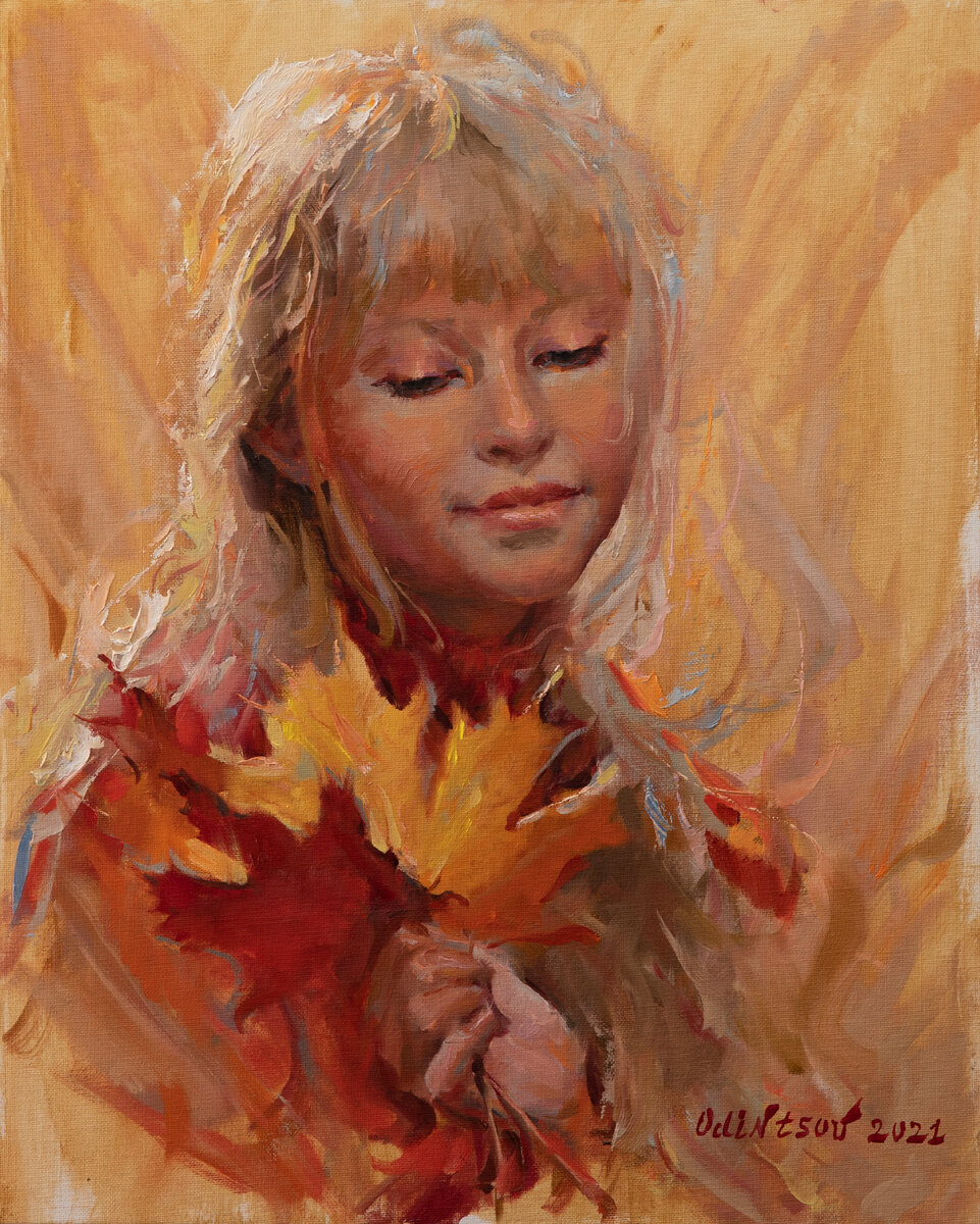 "Осенний букет", 2021 г., холст на картоне, масло, 30х50см