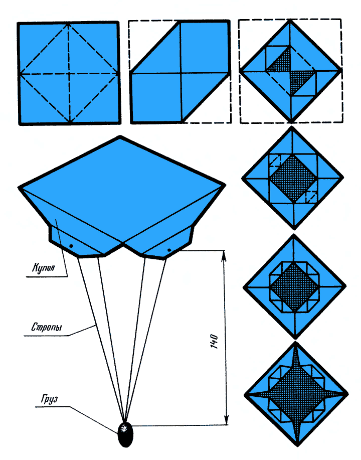 Изготовление модели парашюта. Выкройка парашюта. Парашют из бумаги для детей. Объемный парашют из бумаги своими. Как сделать парашютик из бумаги.