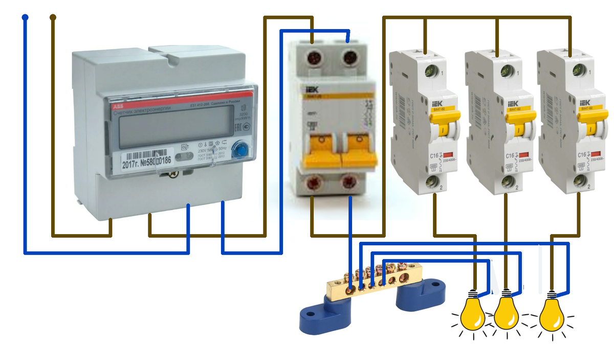 Схема подключения счетчика в доме