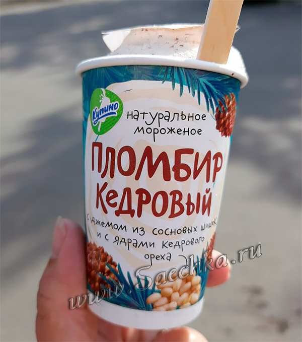 Мороженое с джемом из сосновых шишек и с ядрами кедрового ореха