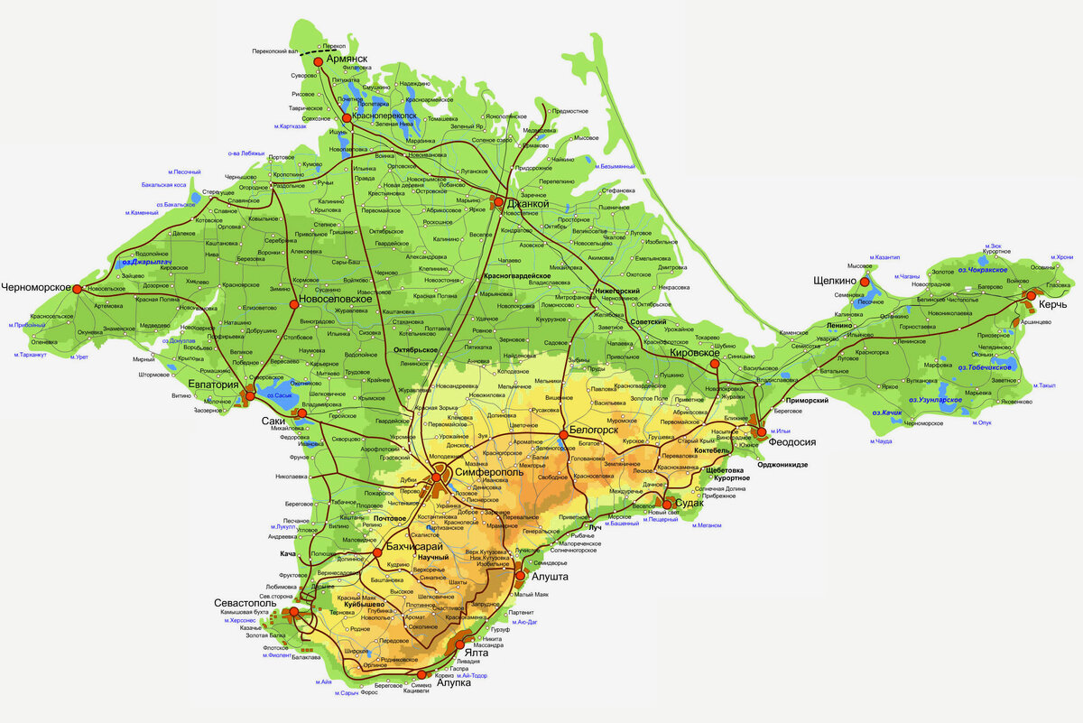 Карта Крыма(взято с mapscrimea.ru)