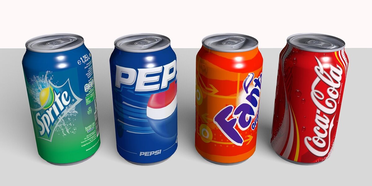 Sprite, Pepsi, Fanta, Coca-Cola