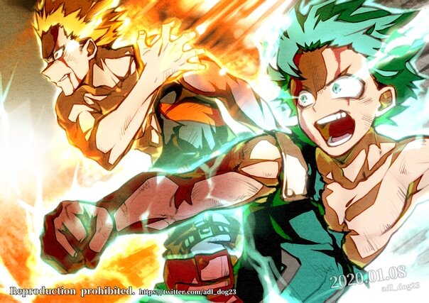 Бакуго и Деку во 2 фильме Моей Геройской Академии