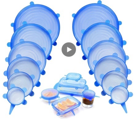 6 силиконовые многоразовые крышки, герметичные