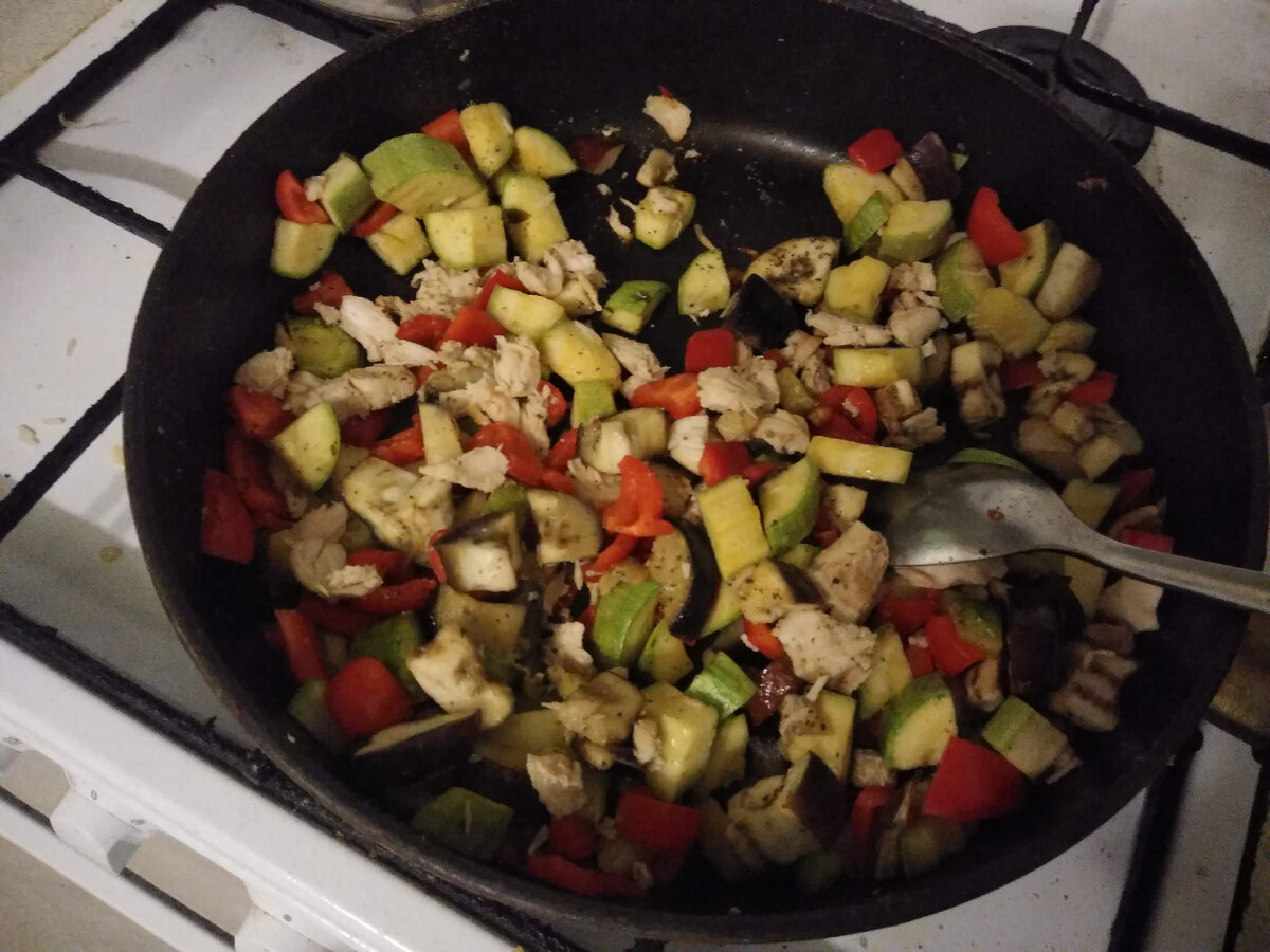 Кабачки с курой