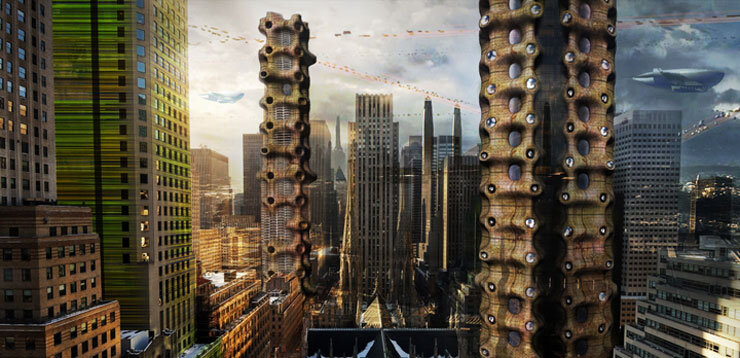 Future Mycelium City, credit: Growing As Building, 2015, rendering: Rafael Sanchez