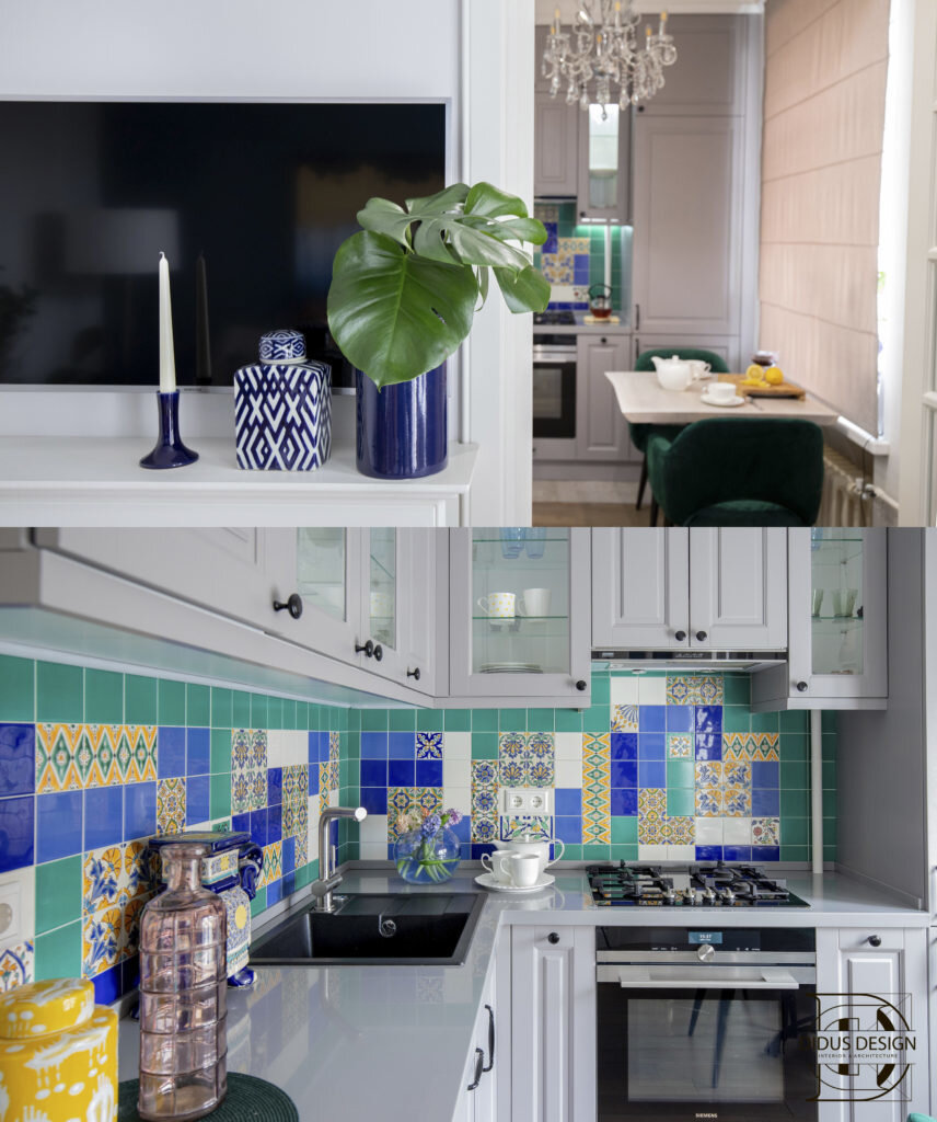 Нескучный интерьер на 50 кв.м. Классика и насыщеные цвета в яркой двушке