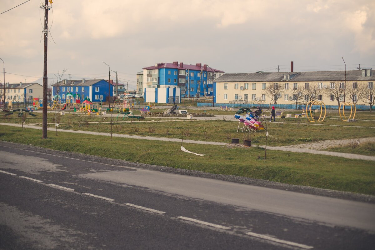 Центральная площадь в Южно-Курильске