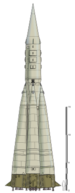 Первый вариант Р-7, испытывавшийся в 1957 году