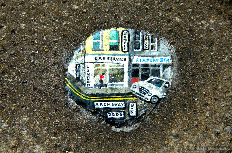 Миниатюрное изображение улицы Лондона на одной из улиц того же самого Лондона 