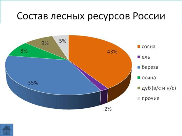 Состав лесных ресурсов России