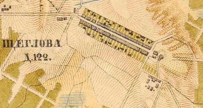 План деревни и мызы Щеглово. 1885 г.