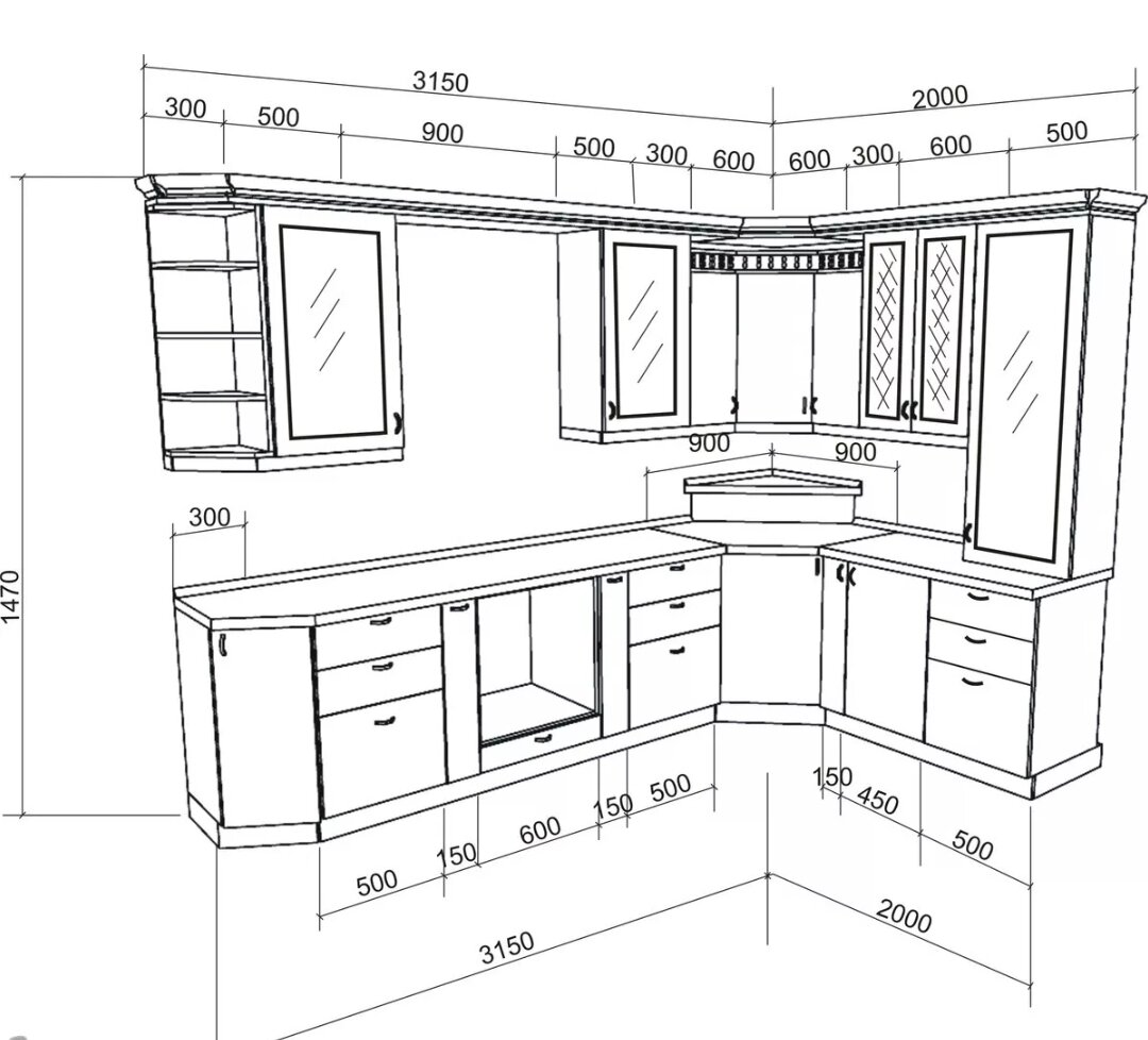 Размеры кухонной мебели. Чертеж кухни сбоку. Кухонный мебель угловой 210х200 чертеж с размерами. Чертёж угловой кухни вид спереди. Угловая кухня чертеж.