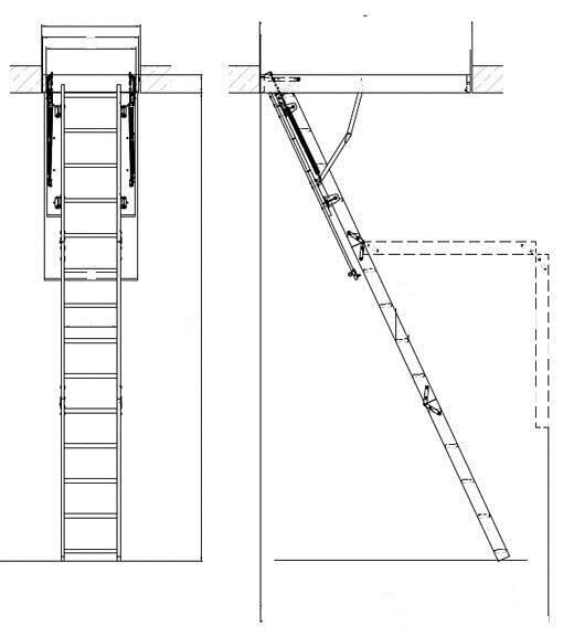 Раскладная лестница на чердак своими руками: чертежи, размеры, установка