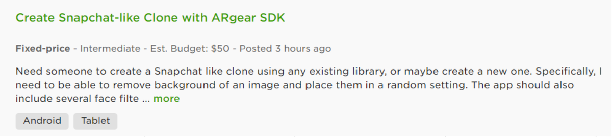 Клон Снэпчата за 50 долларов