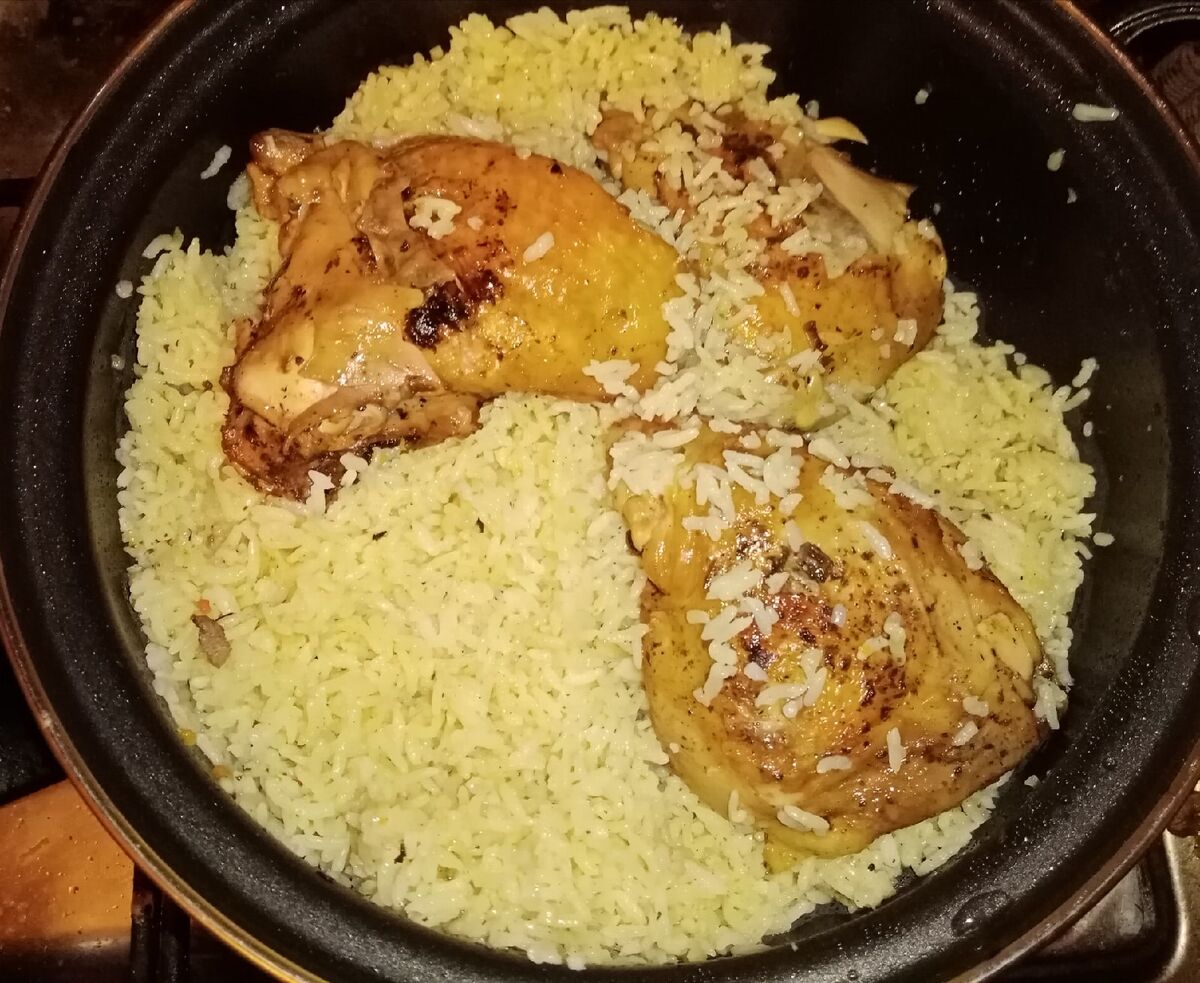 Готовый рис с курочкой