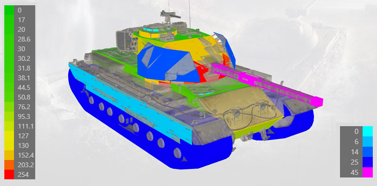 3d модель бронирования "Caernarvon AX". Источник изображения - https://tanks.gg/