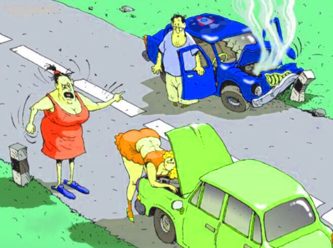 Анекдоты про случай на дороге