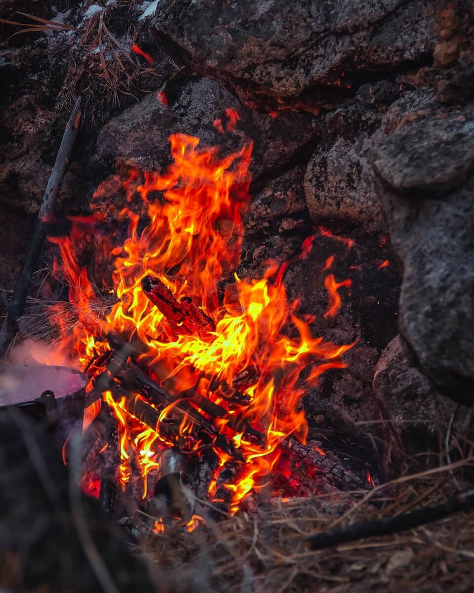 Костёр и борщец, прекрасно.