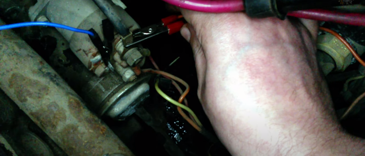 Подключение на стартер.