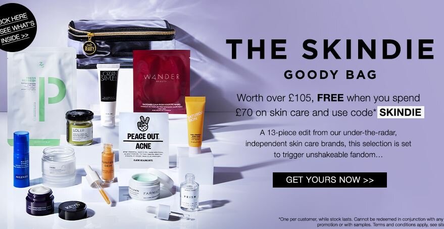 Баннер с сайта cult beauty - это маленький гуди - его дают в подарок за покупку от 70 фунтов - но вы должны купить определенные бренды.