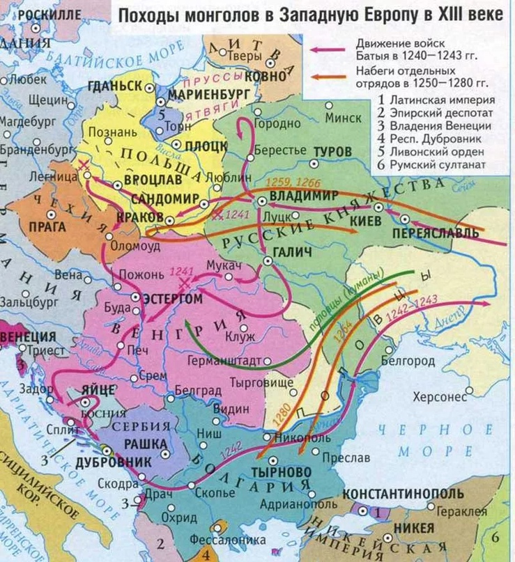 Направление походов монголов. Поход Батыя в Европу карта. Поход Батыя в западную Европу карта. Западный поход монголов 1236 1242. Западный поход Батыя карта.